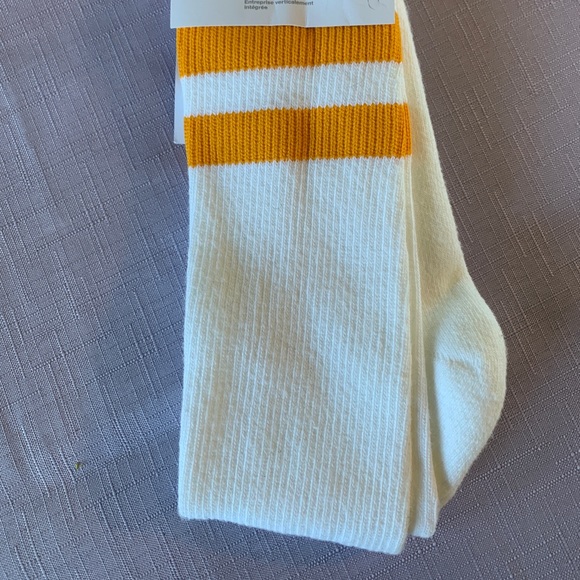 NWT gold and white striped tube sock, American apparel y2k dead stock - Picture 3 of 6